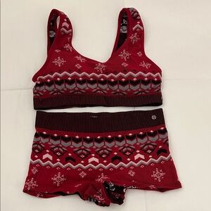 Lucky Brand Red Snowflake Pajama Set